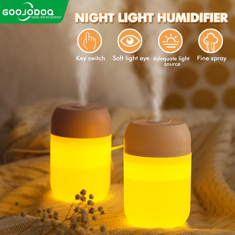 GOOJODOQ USB humidifier mini Purifier Desktop Air Humidifier LED NightLight Purifier 300ML Air Humidifier for Office& Home& Car