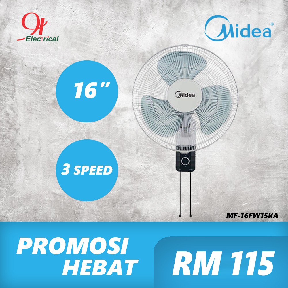 Midea 16 Inch Wall Fan Mf 16fw15ka Shopee Malaysia