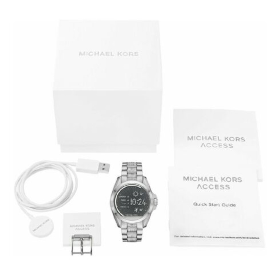 michael kors access unisex 45mm silvertone bradshaw