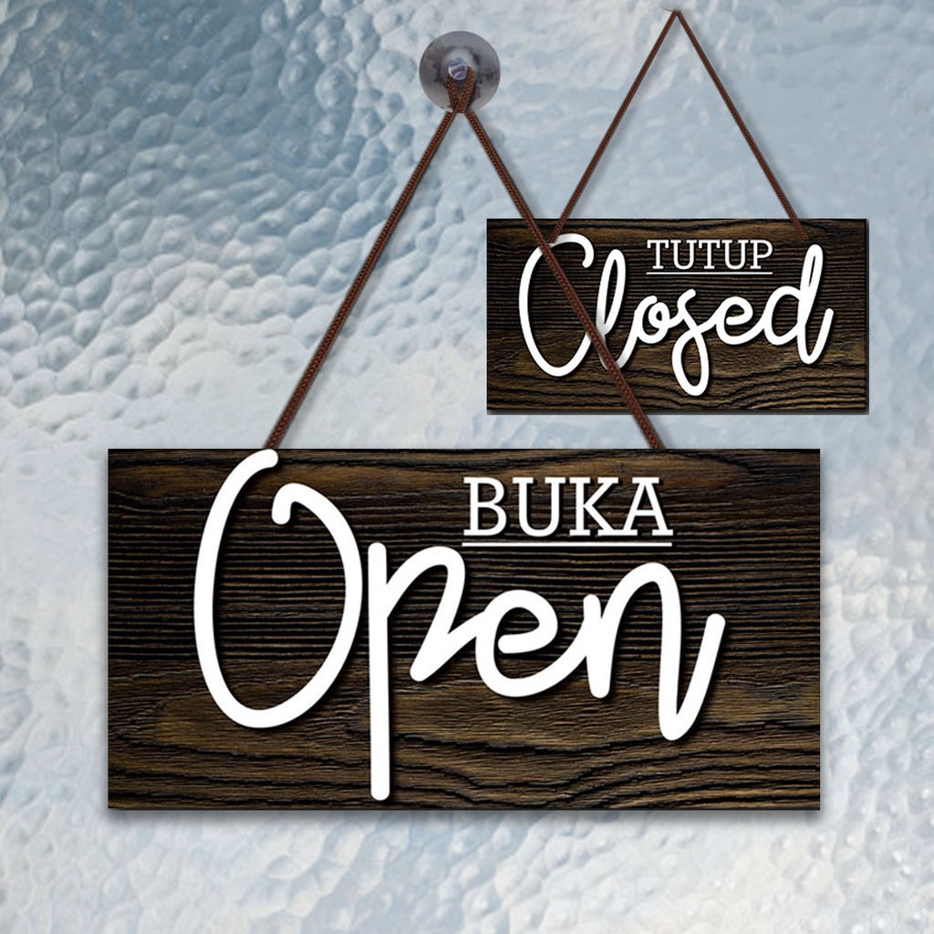 GANTUNGAN Open Closed Sign, Open Close Board Hanger Size 20x10 cm