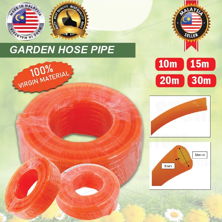 Garden Hose Pipe PVC Rubber Water Tube Lawn 10m / 15m / 20m / 30m Getah