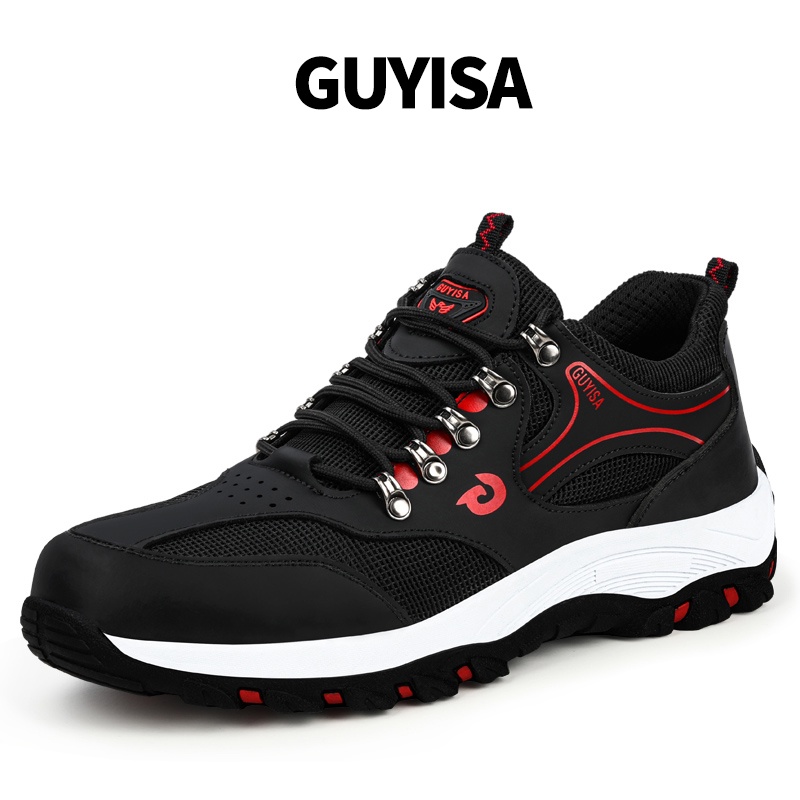 GUYISA Safety Shoes Wearproof Steel toe cap  Breathable Men shoes  kasut sefety Anti-smash Anti-puncture Ready stock COD