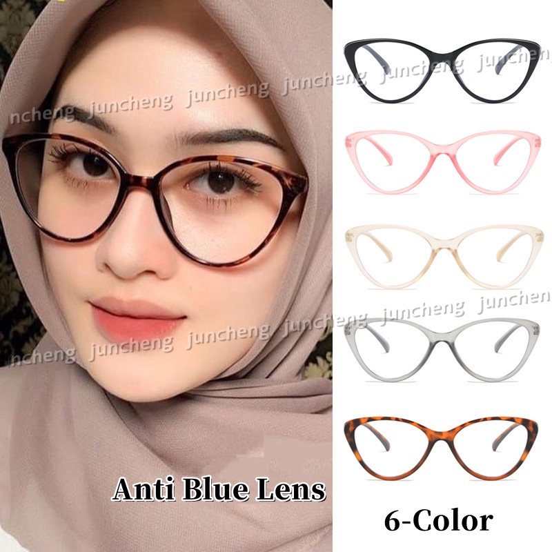 European and American Trendy New Cat's Eye Glasses Anti Blue Light Retro Large Frame, College Style, Spectacle Frame Anti Radiation Eyeglass for Woman