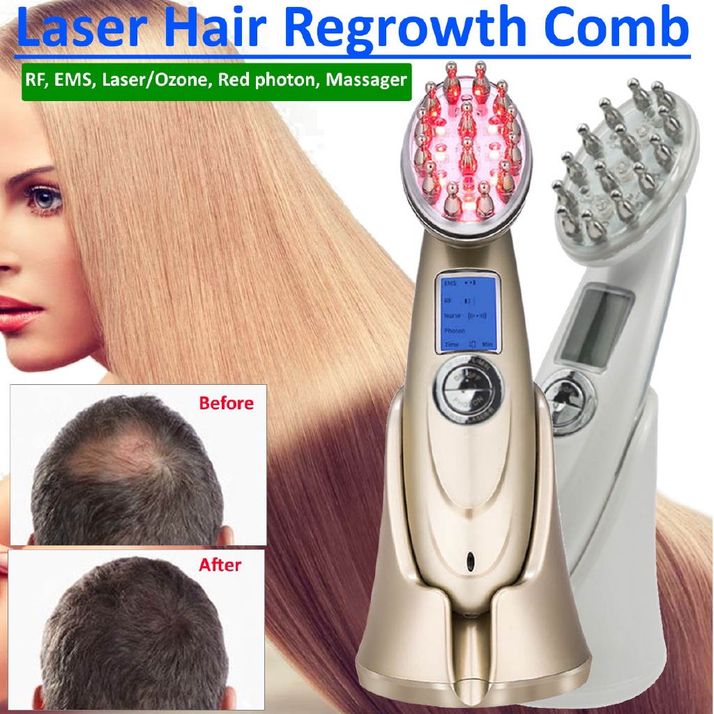 EMS Microcurrent Photon Light RF Hair Loss Renewable Therapy Vibration  Massage Scalp Laser Hair Growth Rechargeable Care Device | Shopee Malaysia