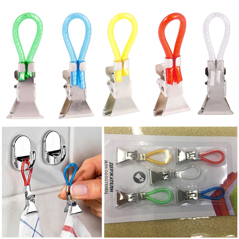 Metal Towel Clip Bath Beach Plastic Colored Ropeset5pcsmulticolor 豊富な品