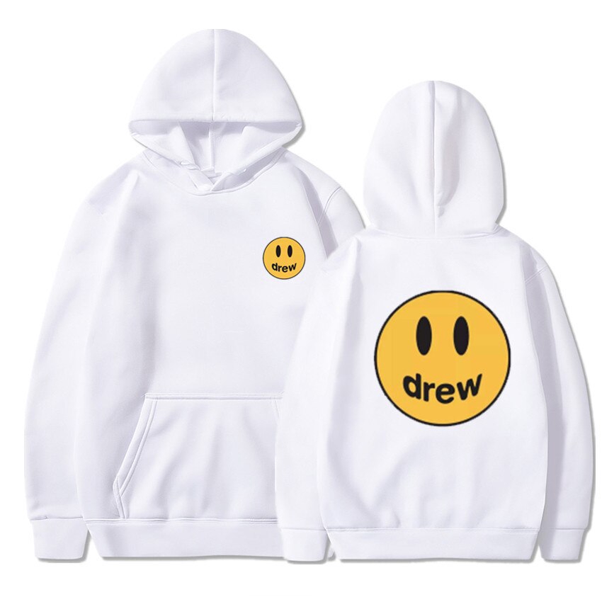 Drew House Smiley Face Sweater Men/'s Women/'s Trendy Bieber Couples Plus Fleece Hip Hop Hoodie