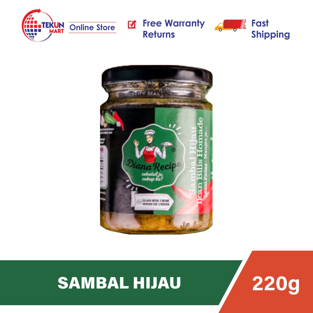 Diana Recipe Sambal Hijau Ikan Bilis 220g Shopee Malaysia