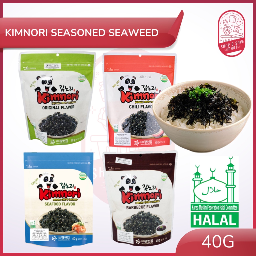 Kimnori Korean Crispy Seasoned Seaweed [Halal] -40g (Flavor: Original