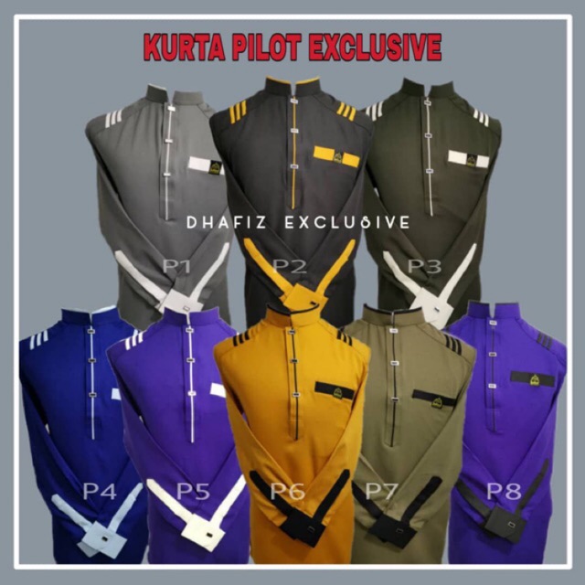 Kurta Pilot Exclusive ~ Design Terkini ~ Kemeja Pejabat ~ Sunnah 