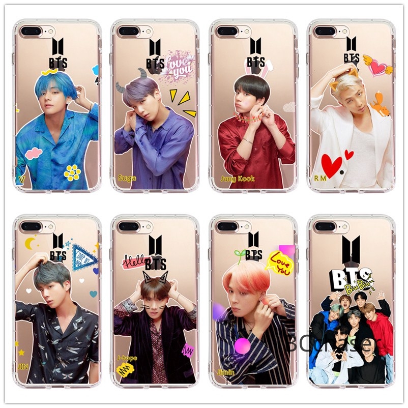 跨境货源新款tpu透明手机壳明星bts手机保护套适用iphone一件代发 Shopee Malaysia