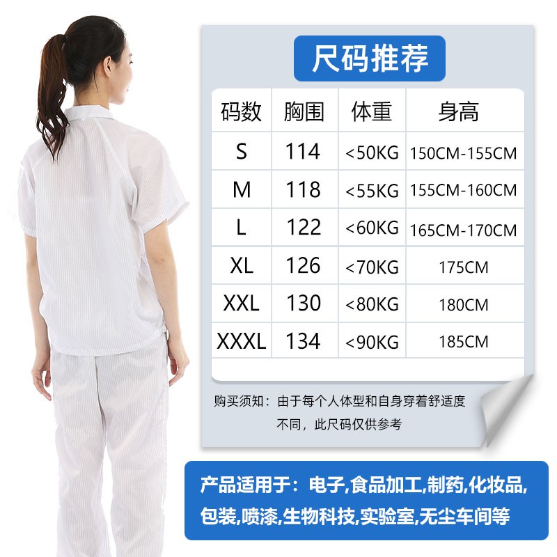 夏季防静电衣防尘服短袖女大褂上衣男电子工厂无尘工作服蓝色夏天ny0v Shopee Malaysia