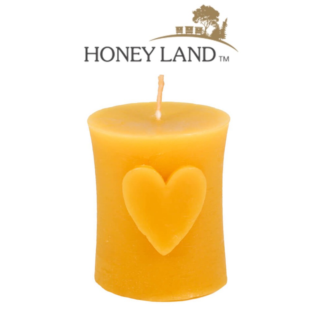 Honey Land Beeswax Heart Cylinder Candle (115g)