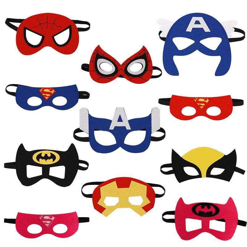 Captain America Children's Birthday Party Eye Mask Gift Gifts Spiderman Batman Dress Up Decoration Supplies