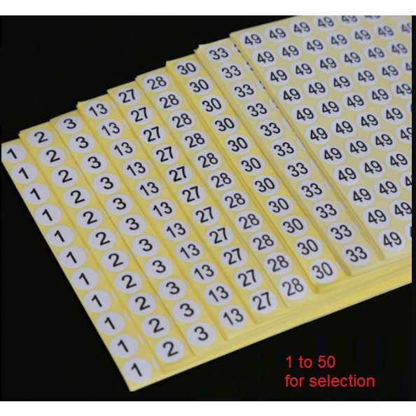 Sticky Numbering Sticker No 1 20 25 30 45 Till Number 50 Label Shopee