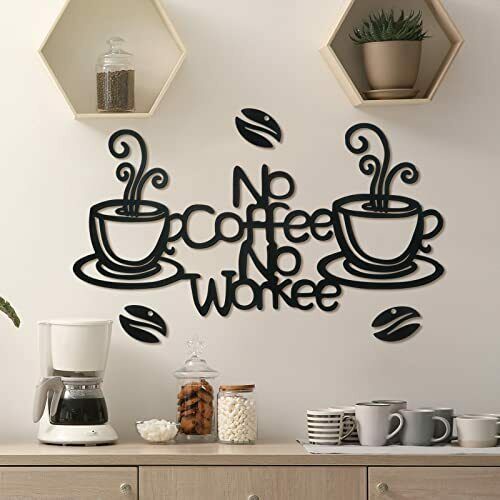 Metal Coffee Bar Sign Rustic Coffee Bar Hanging Wall Decor Coffee Signs for Home Wrought Iron Crafts Metal Ornaments Sign Pretty Artwork Wall Stickers Shape Decoration Metal