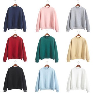 M-2XL 10 Colors Round Neck Loose Large Size Solid Color Sweater with Gifts
