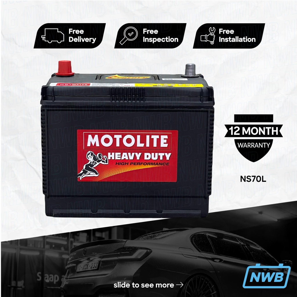 Nw Battery Motolite Battery Ns70l Bateri Kereta 75d26l Car Battery 