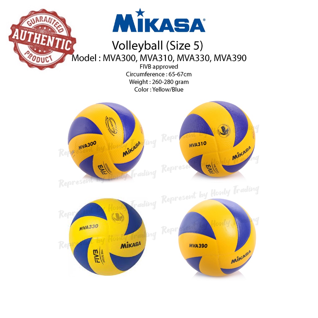 Mikasa Volleyball MVA300, MVA310, MVA330, MVA390 (FIVB approved) Size 5
