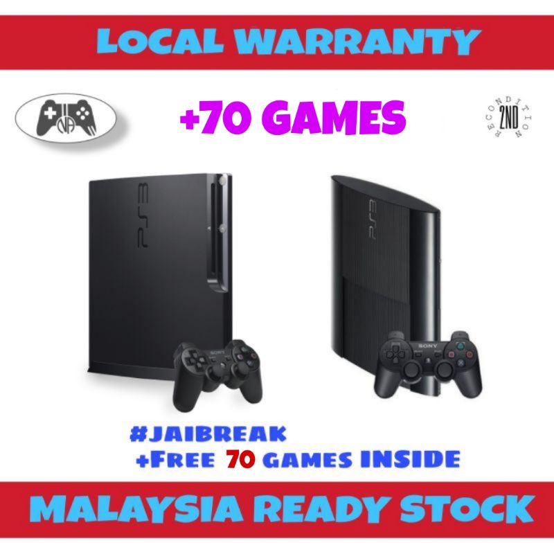 Sony Playstation 3 Jailbreak Ps3 500gb 1tb 50 Games Ready Stock Fast Shipping Shopee Malaysia