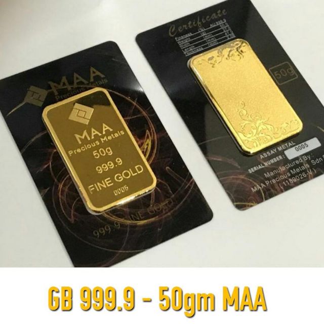 Emas Goldbar 999 50g Amethyst Malaysia