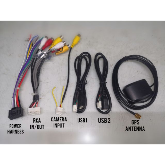 Bestycar Car Stereo Radio RCA USB CAM in Cable Wire Harness for 9/10.1'' NAV GPS Antenna 