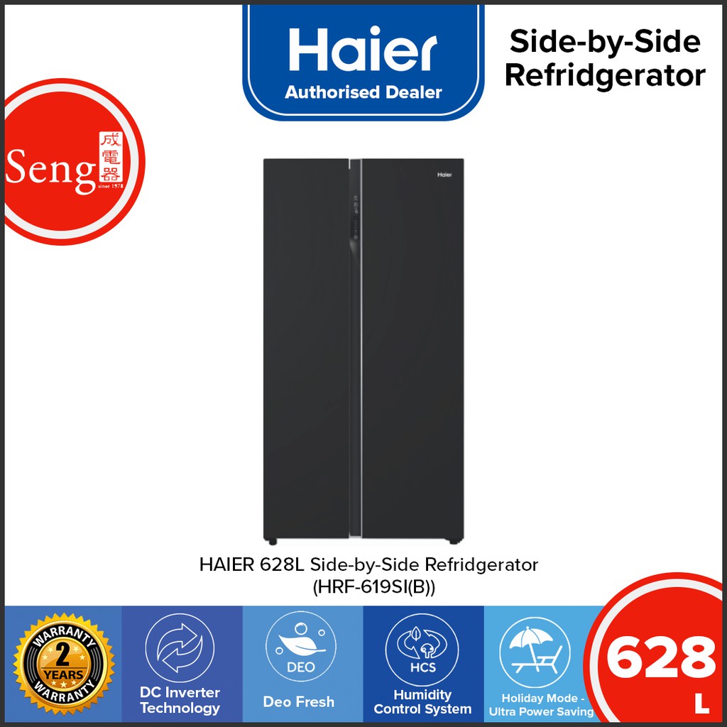 HAIER 628L SideBySide Glass Series Refrigerator HRF619SI(B) Shopee Malaysia
