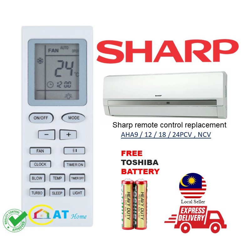 Sharp air cond remote control AHA9/12/18/24PCV, NCV, KCV AHA9UCD AH
