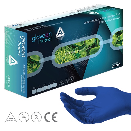 Gloveon (Protect), Antimicrobial Nitrile Powder Free Examination Gloves