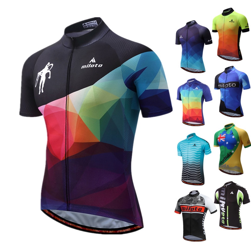 MILOTO Cycling Jersey Bicycle Jersey Cycling Clothing Bike Shirt Top Sportswear 