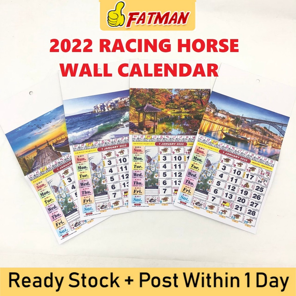2022-horse-calender-racing-horse-calender-kalender-kuda-size-m