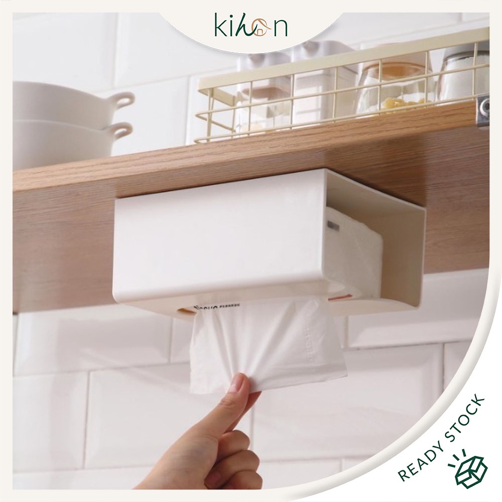Wall Mounted Tissue Box Holder Kitchen Tissue Box Bathroom Desk Room