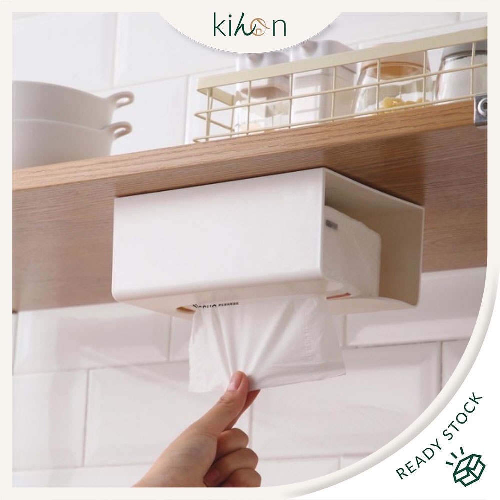 Wall Mounted Tissue Box Holder Kitchen Tissue Box Bathroom Desk Room ...