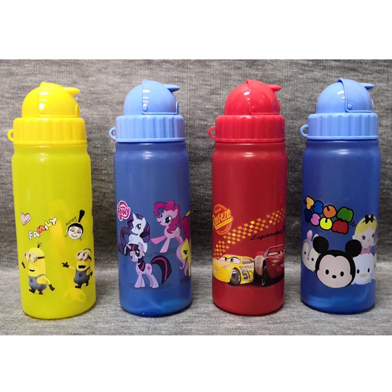 400ML KIDS CARTOON MINIONS MCQUEEN CARS PONY DRINKING WATER BOTTLE WITH ...