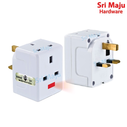 MAJU Quality 3 Way Adaptor Malaysia Sirim Fused 250V 13A UK 3 Pin ...