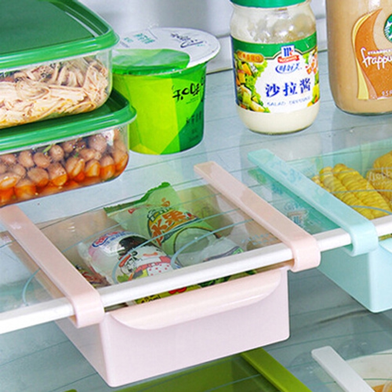 Refrigerator Sliding Drawer Bins Storage Organizer Rack Space