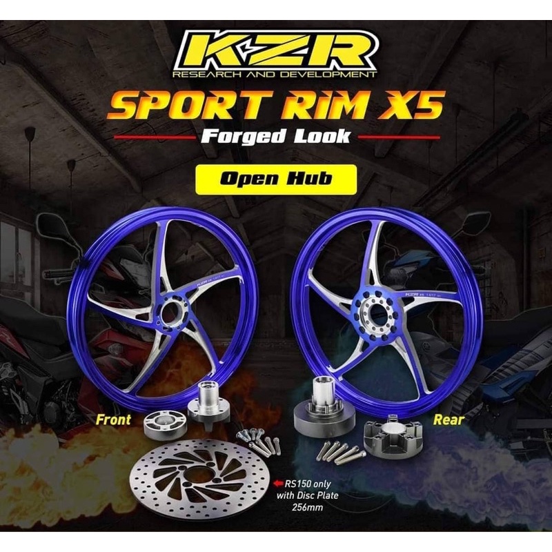 Kozi KZR Sport Rim X-5 FG511 Open Hub Y15ZR/RS150/SYM VF3i | Shopee ...