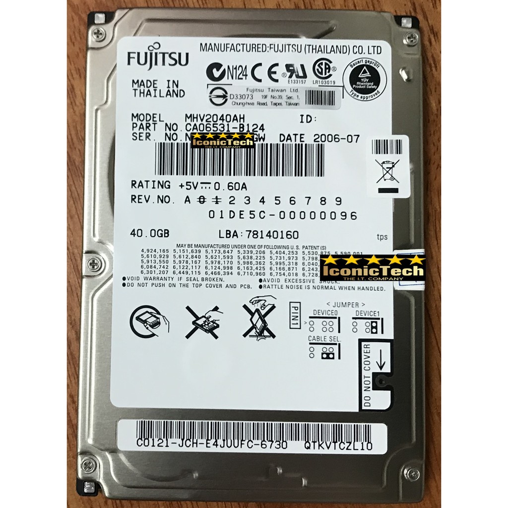 40GB Notebook-HDD Fujitsu MHV2040AT IDE ID12385 