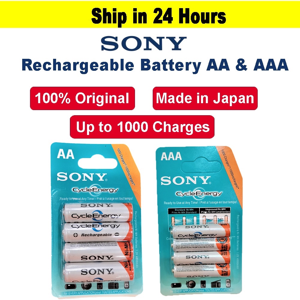 Rechargeable Battery Sony Authentic 1.2V NiMH Made in Japan High
