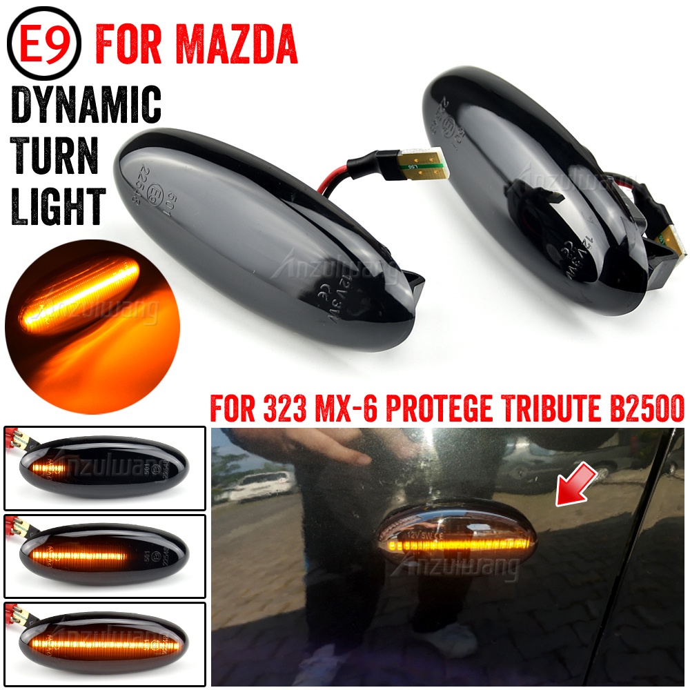 1 Pair Dynamic Blinker Turn Signal Lamp LED Side Marker Light For MAZDA ...