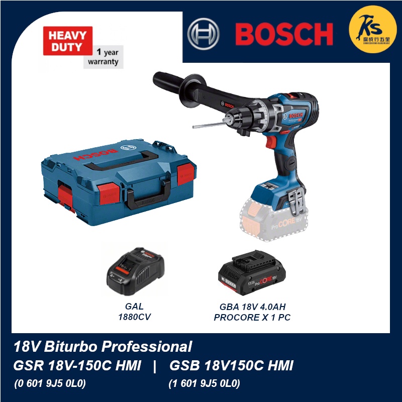 BOSCH 18V Biturbo Brushless GSR 18V-150 C Cordless Drill/Driver | GSB ...