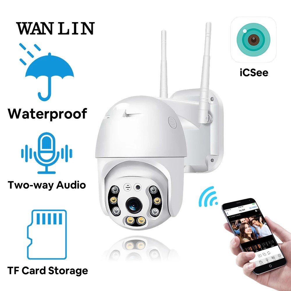 1080P PTZ CCTV Security Cameras IP Camera Wifi Outdoor Dome Wireless Wifi Pan Tilt 4X Digital Zoom 2MP Network CCTV