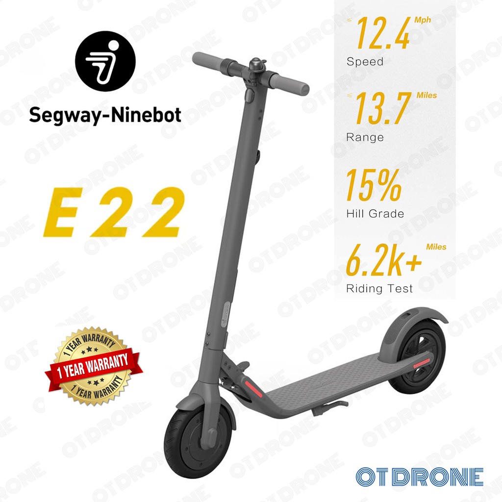 Segway Ninebot KickScooter E22 Electric Scooter (300W, 20kmh, 22km ...
