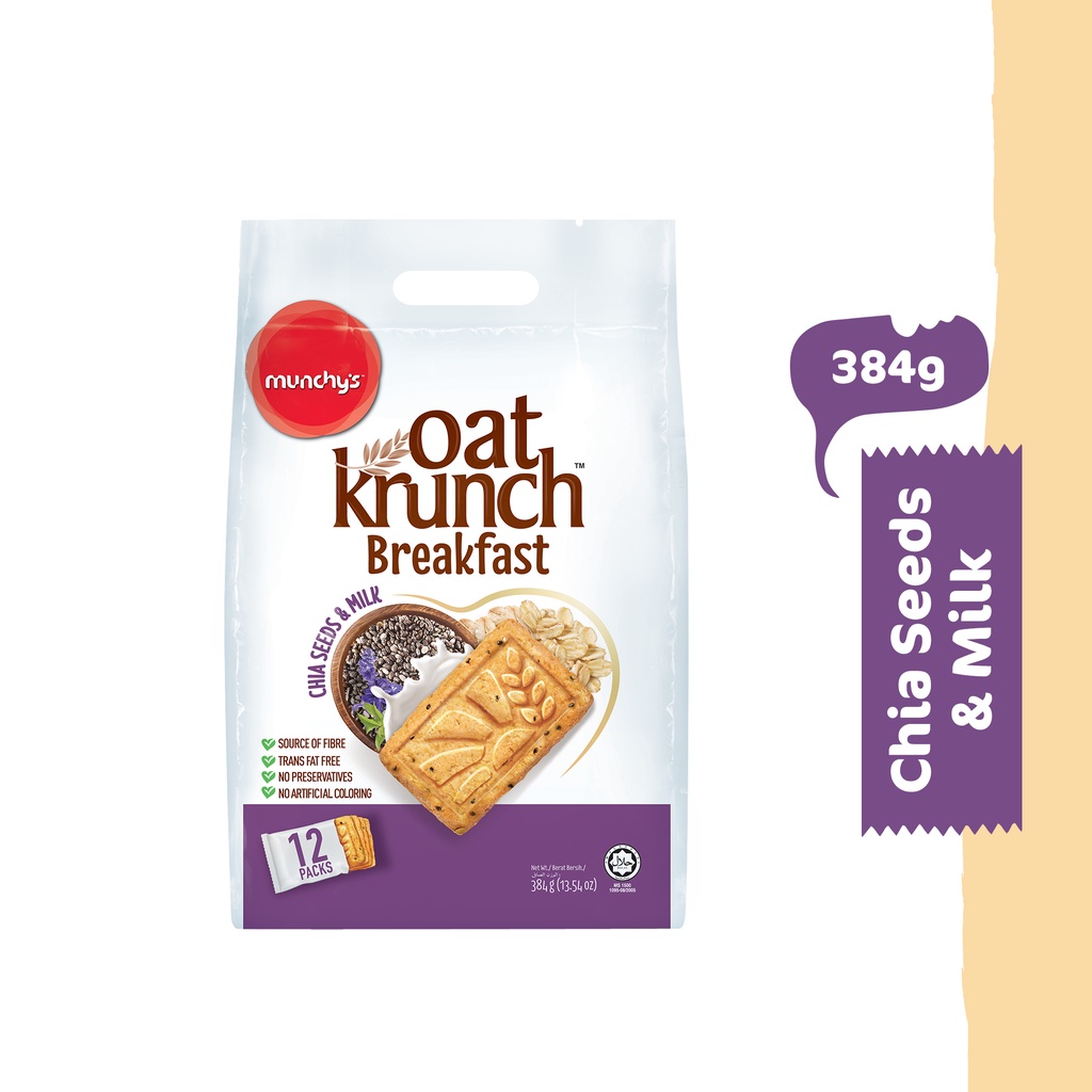 Munchy's Oat Krunch Biscuit Chia Seeds & Milk (384g) Shopee Malaysia