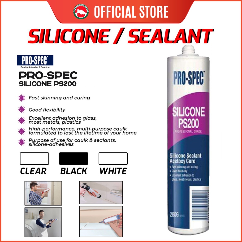 PROSPEC SILICONE SEALANT PS200 280G Excellent adhesion to glass