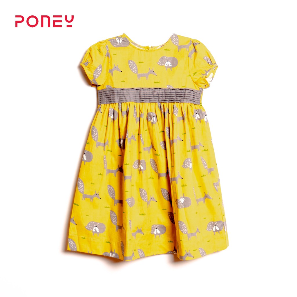 Poney Girl Frutta Ariana Short Sleeve Dress (Yellow)