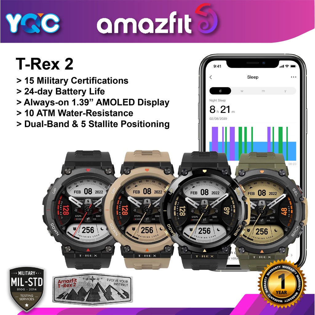 Amazfit T-Rex 2 T-Rex Pro 5 GPS Satellite | Military-grade Fitness with ...