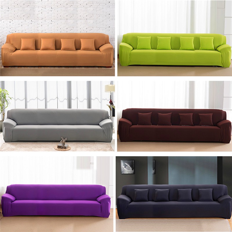 L Shape Textile Spandex 4 Seaters Sofa Cover Furniture Protector