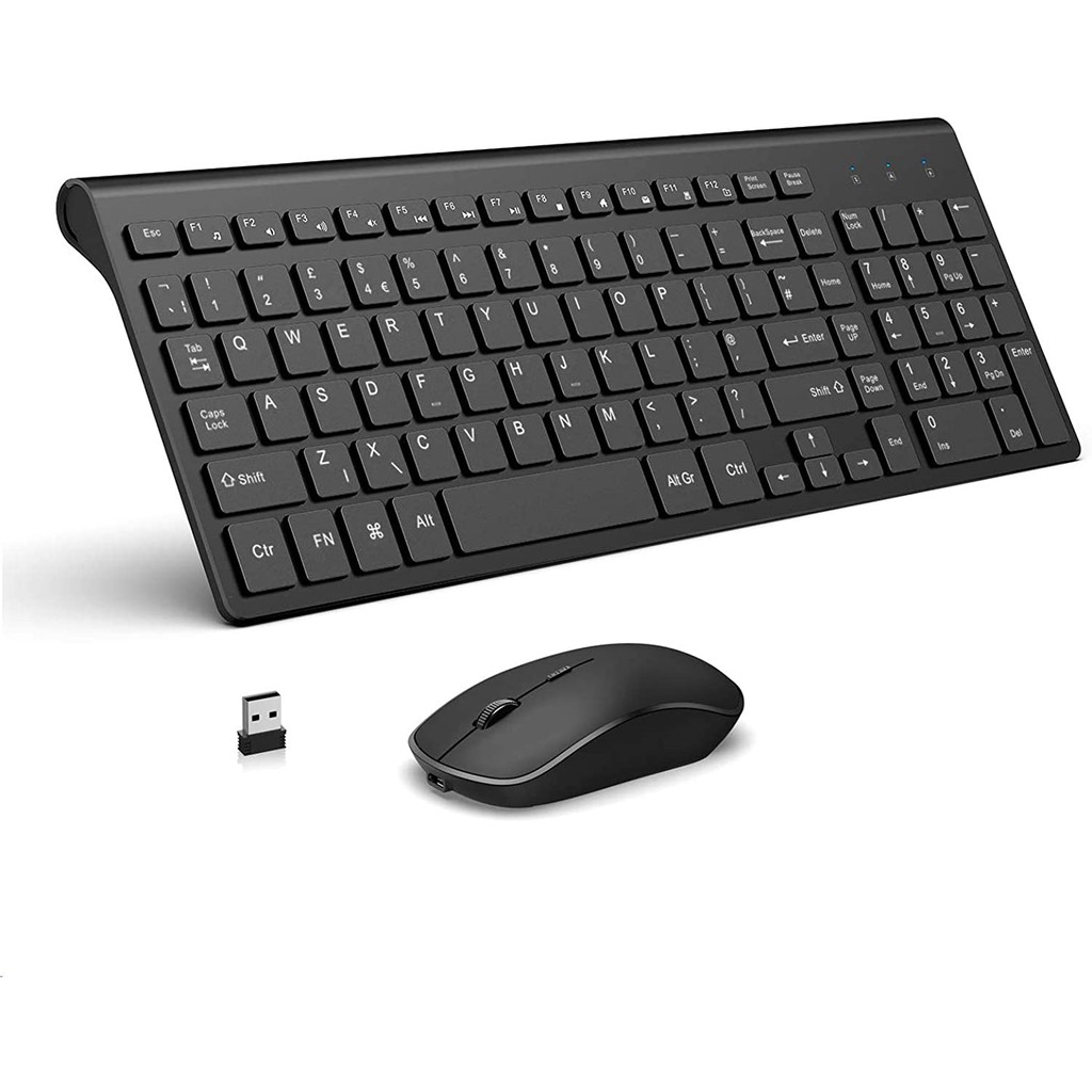JOYACCESS Wireless Keyboard & Mouse, 2.4G Rechargeable Slim Keyboard