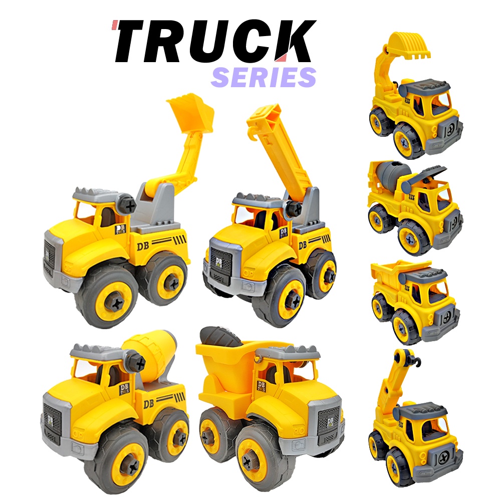 Kids 4 In 1 Construction Truck Series Toys/ Permainan Lori 4 Dalam 1 Kanak-kanak - High Quality Material/Save For Kids