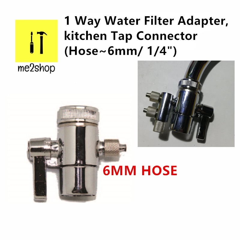 1 Way Water Filter Adapter Kitchen Tap Connector Hose 6mm 1 4